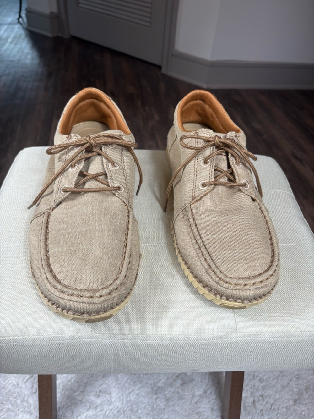 Twisted X Men’s Size 12 Tan Moc Toe Casual Lace Up Shoes